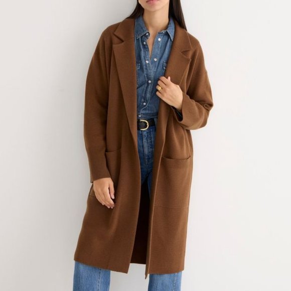 Blogger Favorite H&M Oversized Trench Peacoat Jacket Casual Winter Coat Brown 18 - Picture 1 of 8